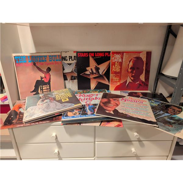 Vinyl Records Featuring Various Artists Including Frank Sinatra and Herb Alpert
