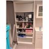 Image 1 : White Wooden Bookshelf with Assorted Office and Study Items