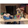 Image 6 : White Wooden Bookshelf with Assorted Office and Study Items
