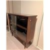 Image 2 : Mid-Century Modern Wood and Glass Display Cabinet with Sliding Doors