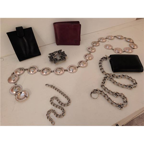 Leather Accessories, Decorative Belt, and Metal Chains