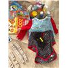 Image 3 : Childrens Activity Lot with Books, Stamps, Art Supplies, and Wooden Organizer