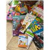 Image 6 : Childrens Activity Lot with Books, Stamps, Art Supplies, and Wooden Organizer