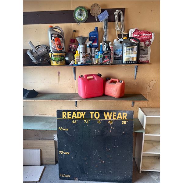 Workshop Tools, Supplies, and Display Board