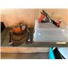 Image 1 : Workshop Tools Including Hand Plane, Vice, and Saw Blades