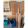 Image 3 : Workshop Materials Including Shelving Frames, Wood Planks, and Electrical Cables