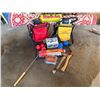 Image 1 : Outdoor Recreation Lot with Chairs, Bocce Set, Axes, Fire Starters, and Air Pumps