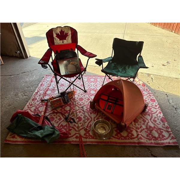 Lot Featuring Outdoor Gear, Camping Accessories, and Appliances
