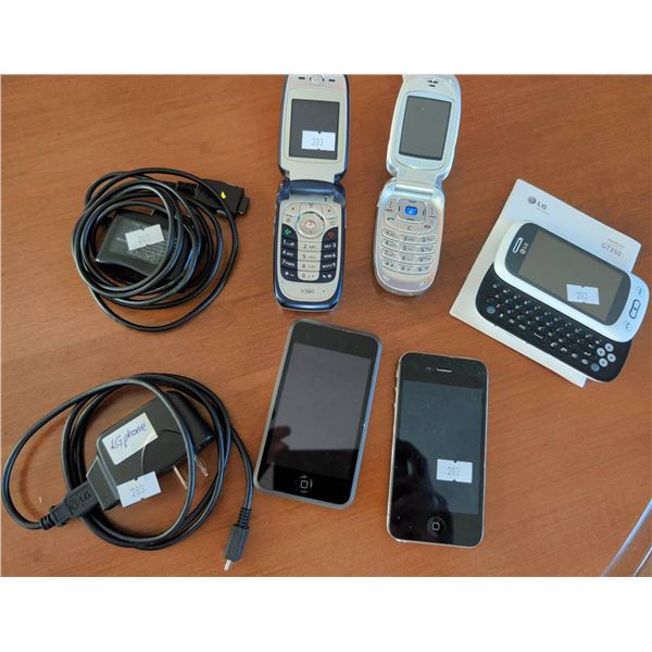 Cell Phones and Chargers, Including LG and Motorola Models