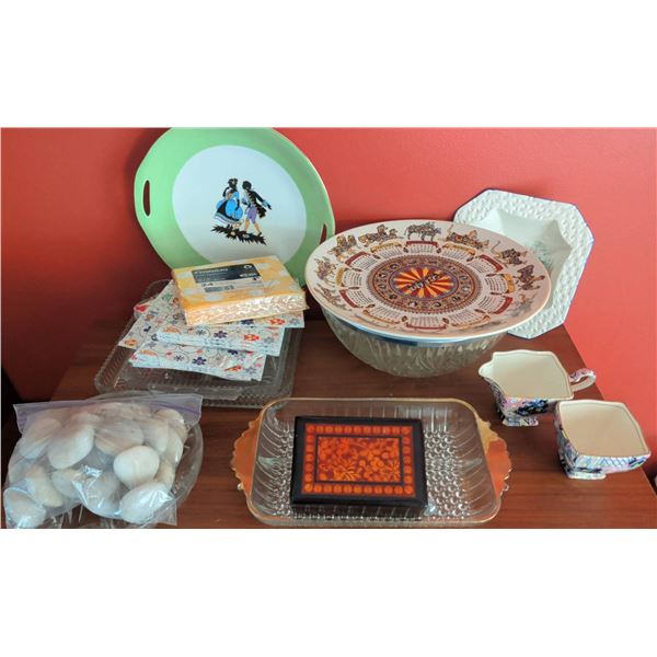 Collectibles Including Royal Winton Cream & Sugar Set and Decorative Glassware