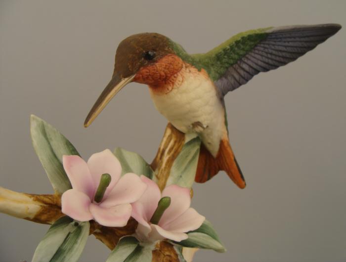 Ethan Allen Hummingbird Porcelain Bird Figurine C. 1975