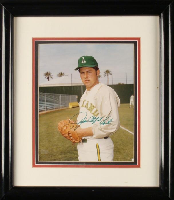 Jim Catfish Hunter Signed Oakland As Framed Photo HOF