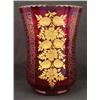 Image 1 : Cut Glass Ruby Heavy Gilt European Art Deco Vase