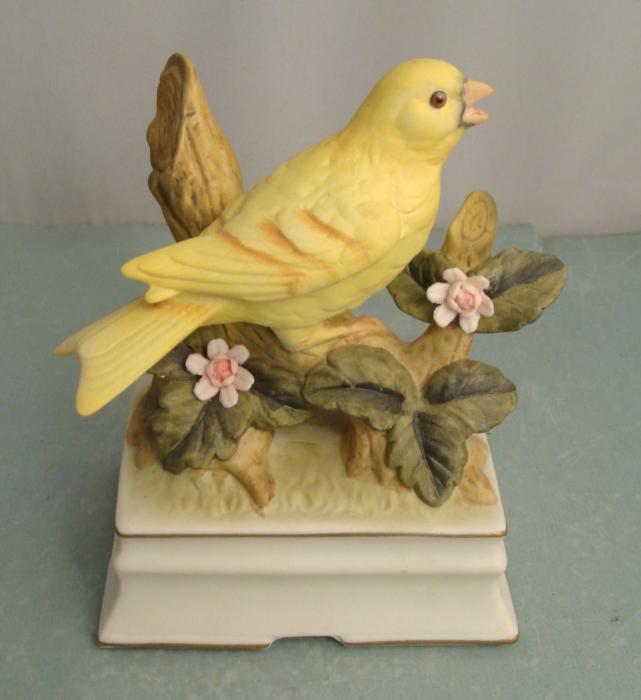 Yellow Bird Towle Porcelain Music Box Figurine