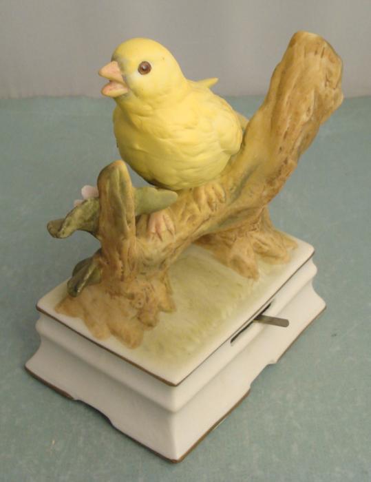 Yellow Bird Towle Porcelain Music Box Figurine
