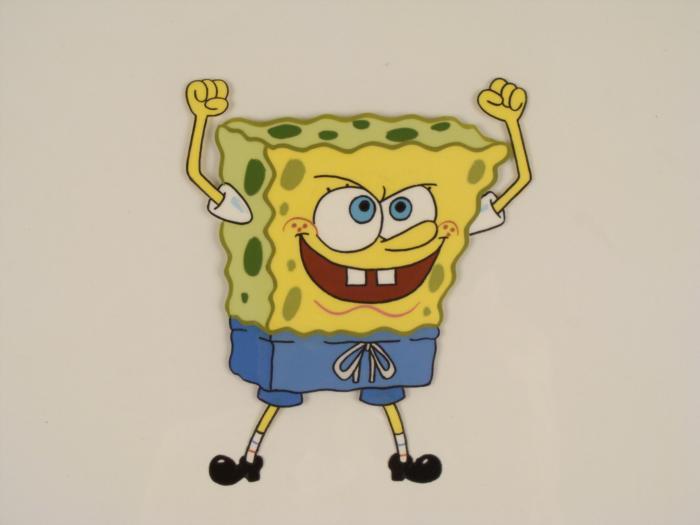 SpongeBob Hands Up Animation Art Original Cel Cheering