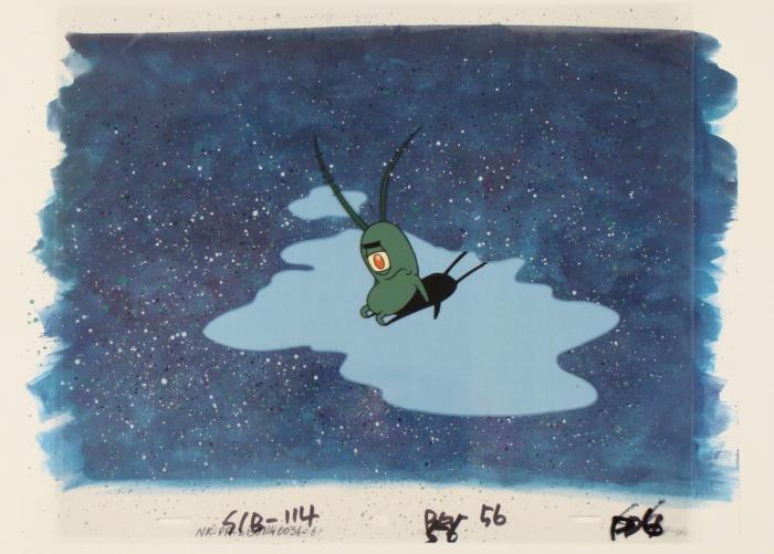 In Puddle Original Animation Cel Background SpongeBob