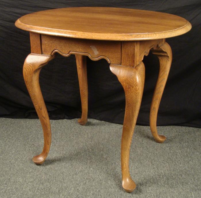 Antique Wood Oval End Table 1960s