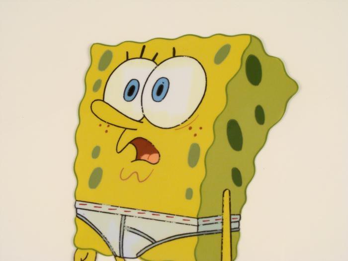 Legs Crossed Original SpongeBob Cel Animation Art Eyes