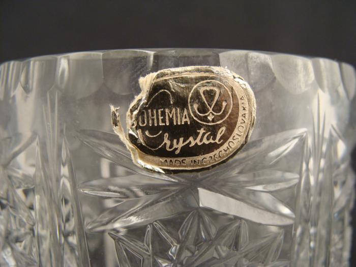 2 Vintage Bohemia Czech Crystal Cut Glass Vases