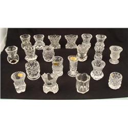 20 Pc Vintage Clear Glass Toothpick Holder Collection