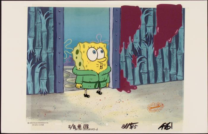 Background Green Robe Original Cel Animation SpongeBob