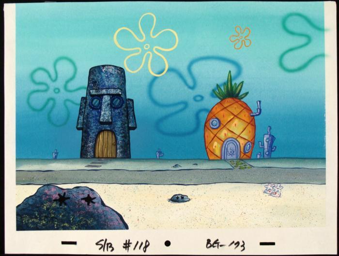 Production Background Original Houses Spongebob Art