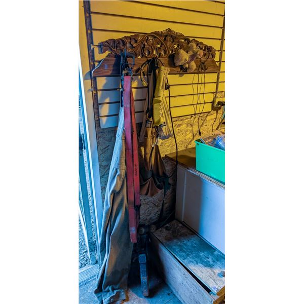 *OFFSITE* ORNATE WOOD COAT HANGER WITH CONTENTS