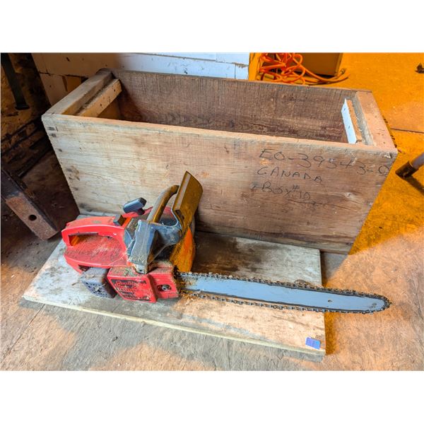 *OFFSITE* VINTAGE CRAFTSMAN CHAINSAW IN WOODEN