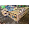 Image 1 : *OFFSITE* LARGE WOODEN WORK TABLE WITH DRAWERS