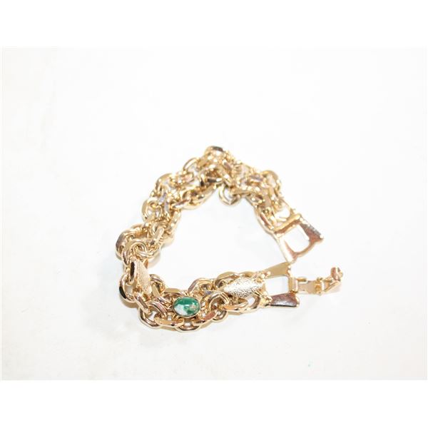 MALACHITE ACCENT GP LINK BRACELET