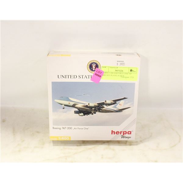 HERPA 1:400 AIRFORCE ONE 747 DIECAST PLANE IN BOX