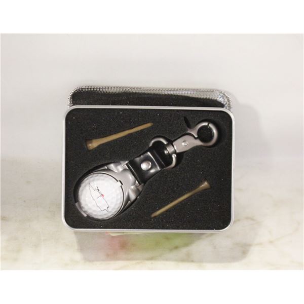 GOLFERS WATCH WITH FOB & TEE'S IN TIN