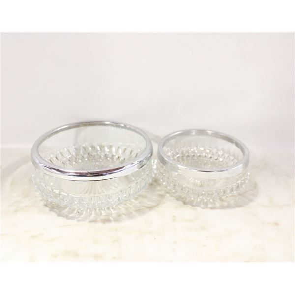 2 VTG. CUT CRYSTAL SILVER TRIM. CANDY