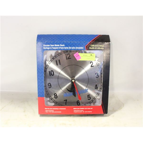 MASTER-CRAFT SAW BLADE CLOCK W BOX