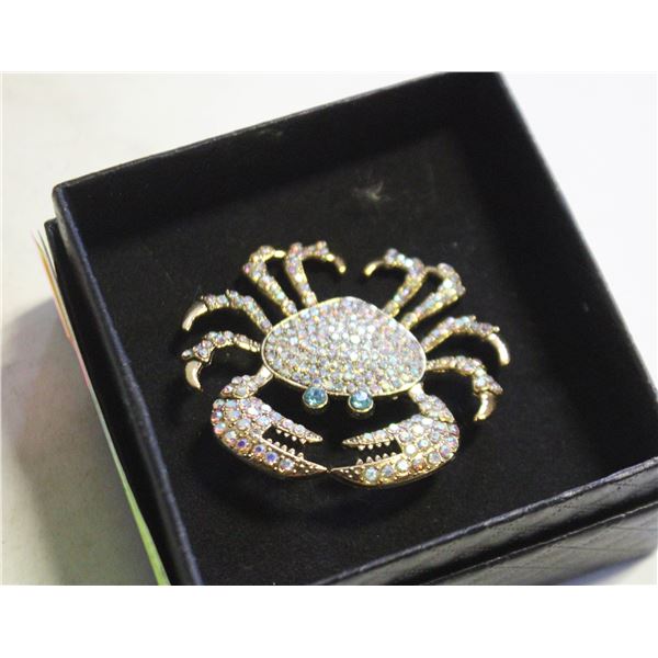 PRINCESS CRAB IRIDESCENT CRYSTALS BROOCH