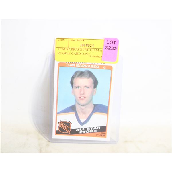 TOM BARRASO 1ST TEAM ALL STAR ROOKIE CARD O.P.C