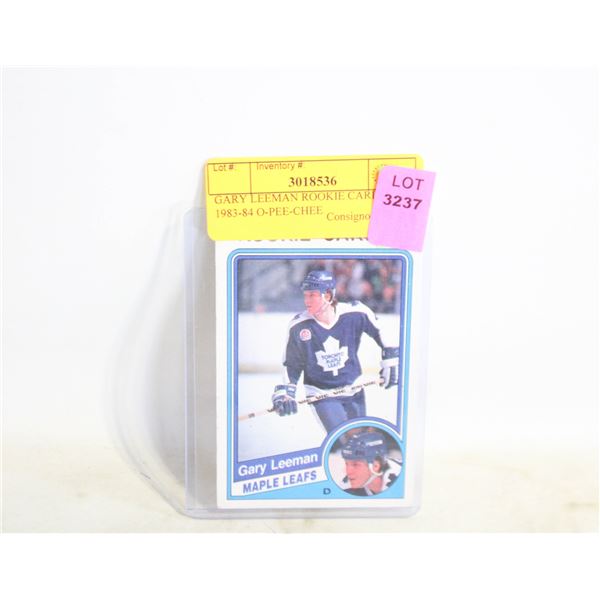GARY LEEMAN ROOKIE CARD 1983-84 O-PEE-CHEE