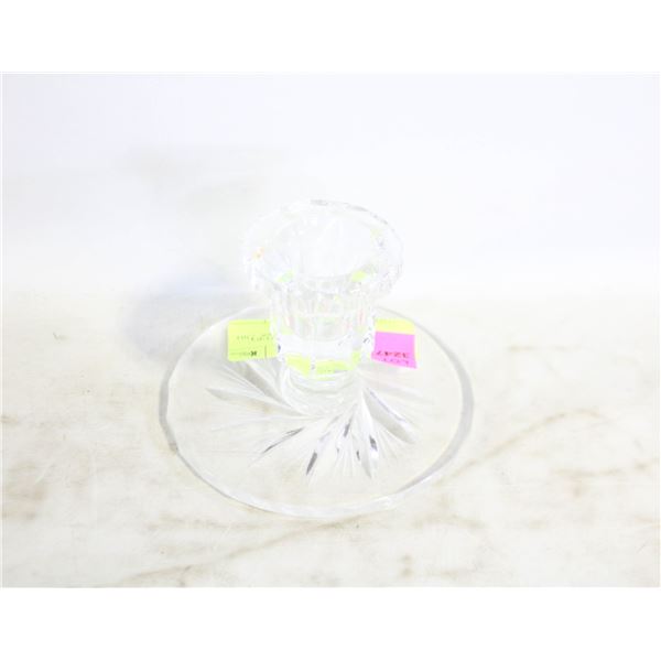 PINWHEEL CRYSTAL CANDLEHOLDER MIDCENTURY GLASSWARE
