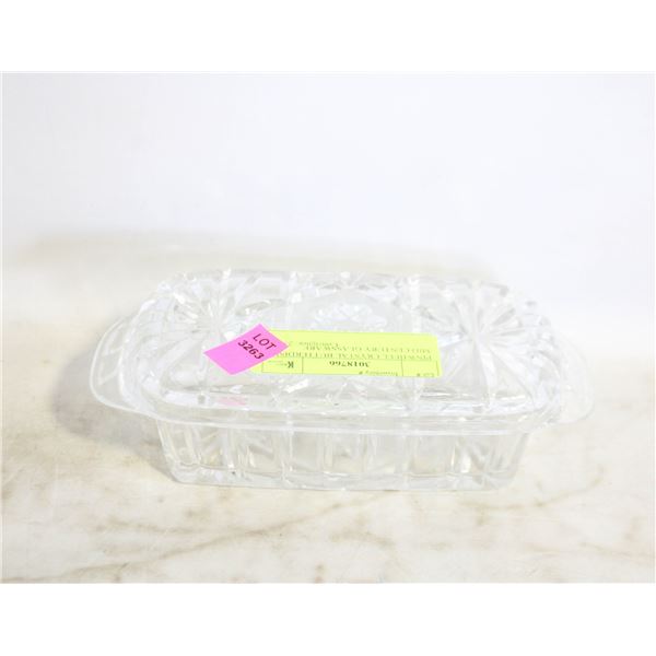PINWHEEL CRYSTAL BUTTERDISH MID CENTURY GLASSWARE