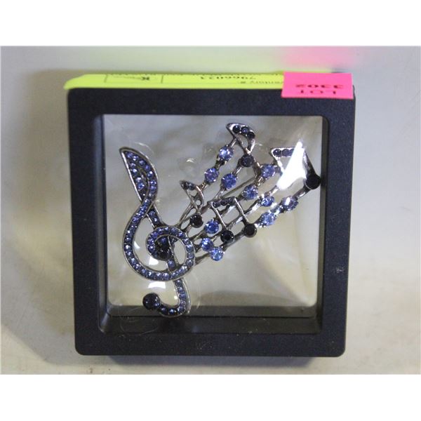 NEW MUSIC NOTE BLUE ENCRUSTED