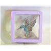 Image 1 : NEW VIBRANT BLUE HUMMINGBIRD BROOCH