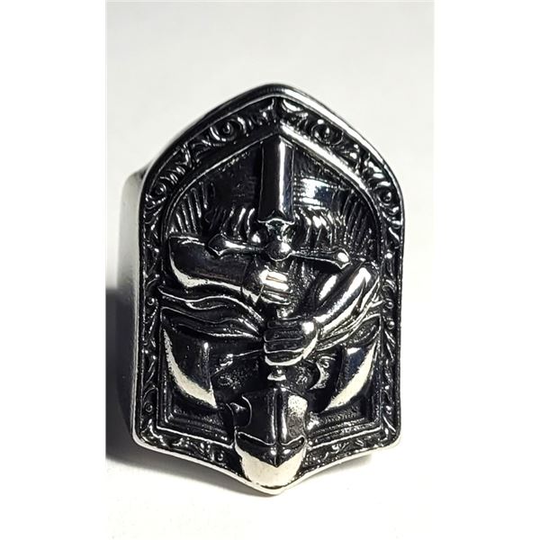 19) SILVER TONE SKZE 9 KNIGHTS TEMPLAR