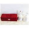 Image 1 : BLOWN GLASS ROSE IN RED VELVET BOX & 3