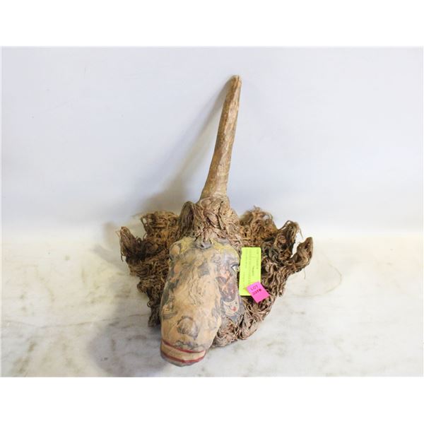 VINTAGE FRENCH PAPER MACHE UNICORN HEAD