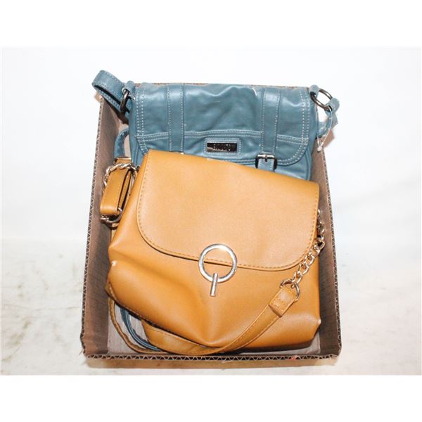2 LADIES BAGS INCLUDING ROOTS LEATHER CROSSBODY