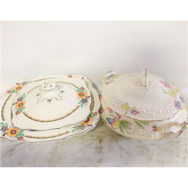 PAIR OF CERAMIC SOUP TOURINES
