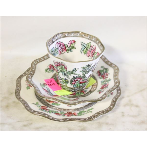 COALPORT TEACUP/SAUCER/TEA PLATE