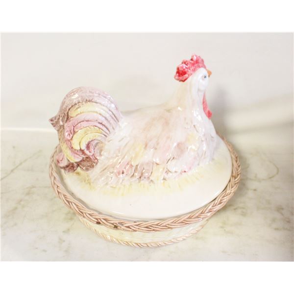 STAFFORDSHIRE TYPE HEN EGG HOLDER