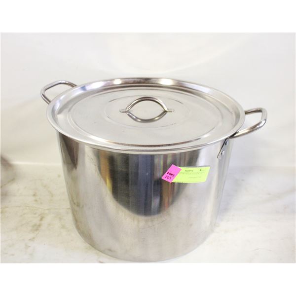 STOCK POT WITH LID ALUMINUM  10" X 13"